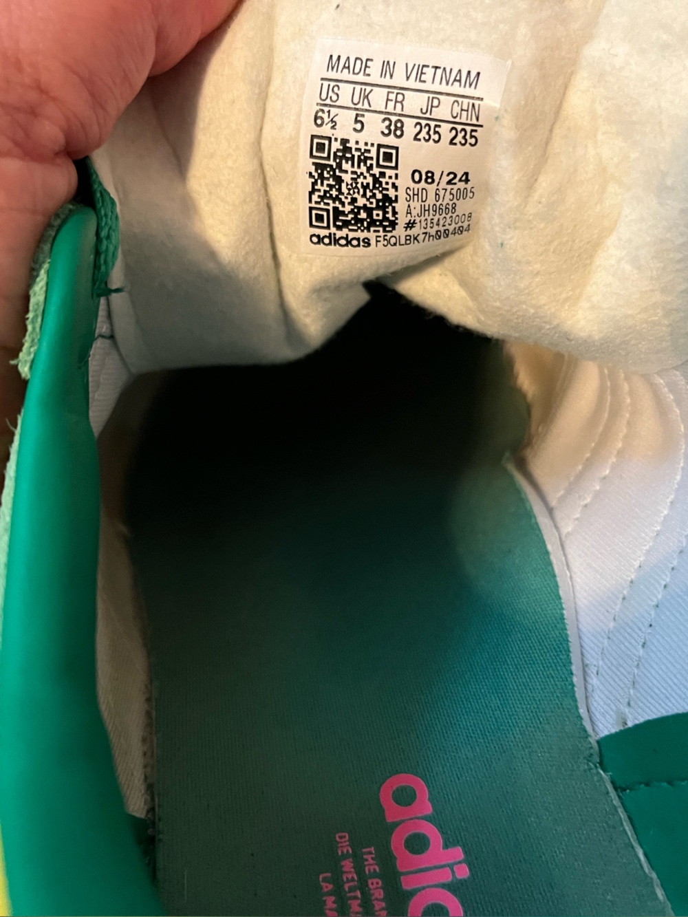 adidas Women’s Gazelle Bold Athletic Sneakers in Pink/Green with platform - Picture 6 of 7